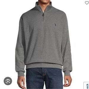 U.S. Polo Assn. Men Sweatshirt Pony Logo‎ Mock-Neck Big Tall Gray SzLT